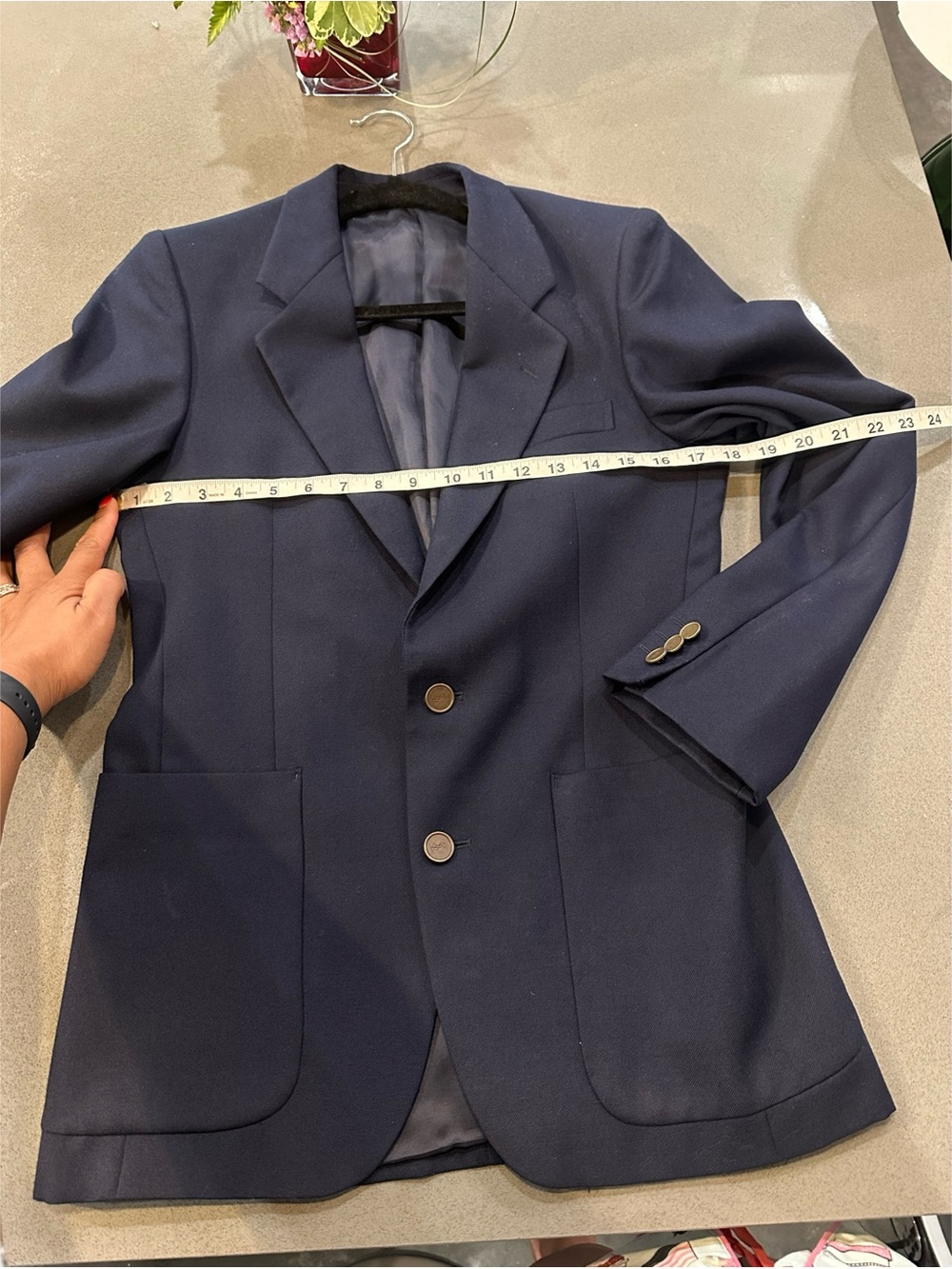 YSL Vintage Men's Blazer in Navy Blue - Size Small Slim (see measurements) - Picture 14 of 16